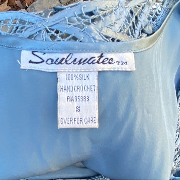 Soulmates HAND CRAFTED
100% Silk Geometric Beaded Sleeveless Scoop Neck Dress Sm - Picture 2 of 6